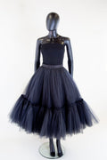 Ballerina - Black Tulle Tiered Midi Dress