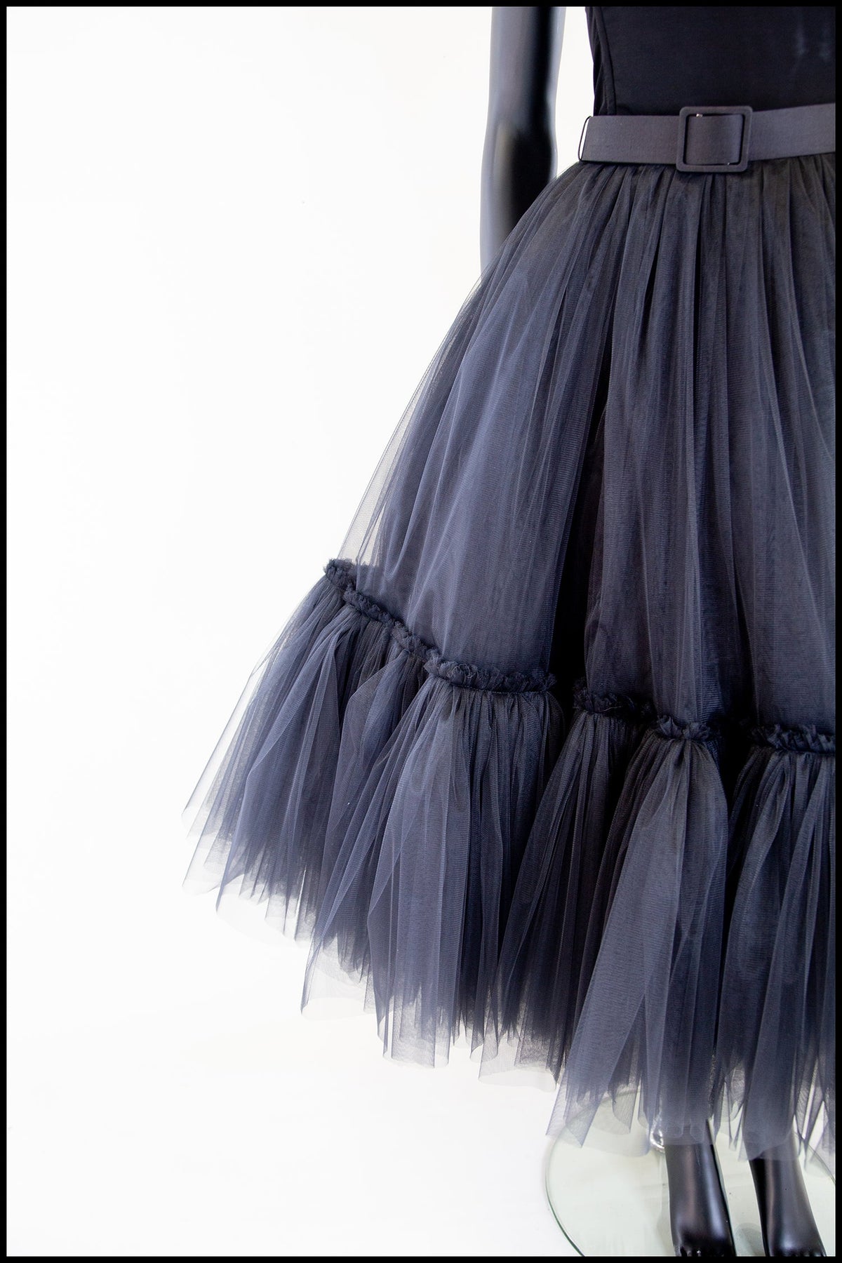 Ballerina - Black Tulle Tiered Midi Dress