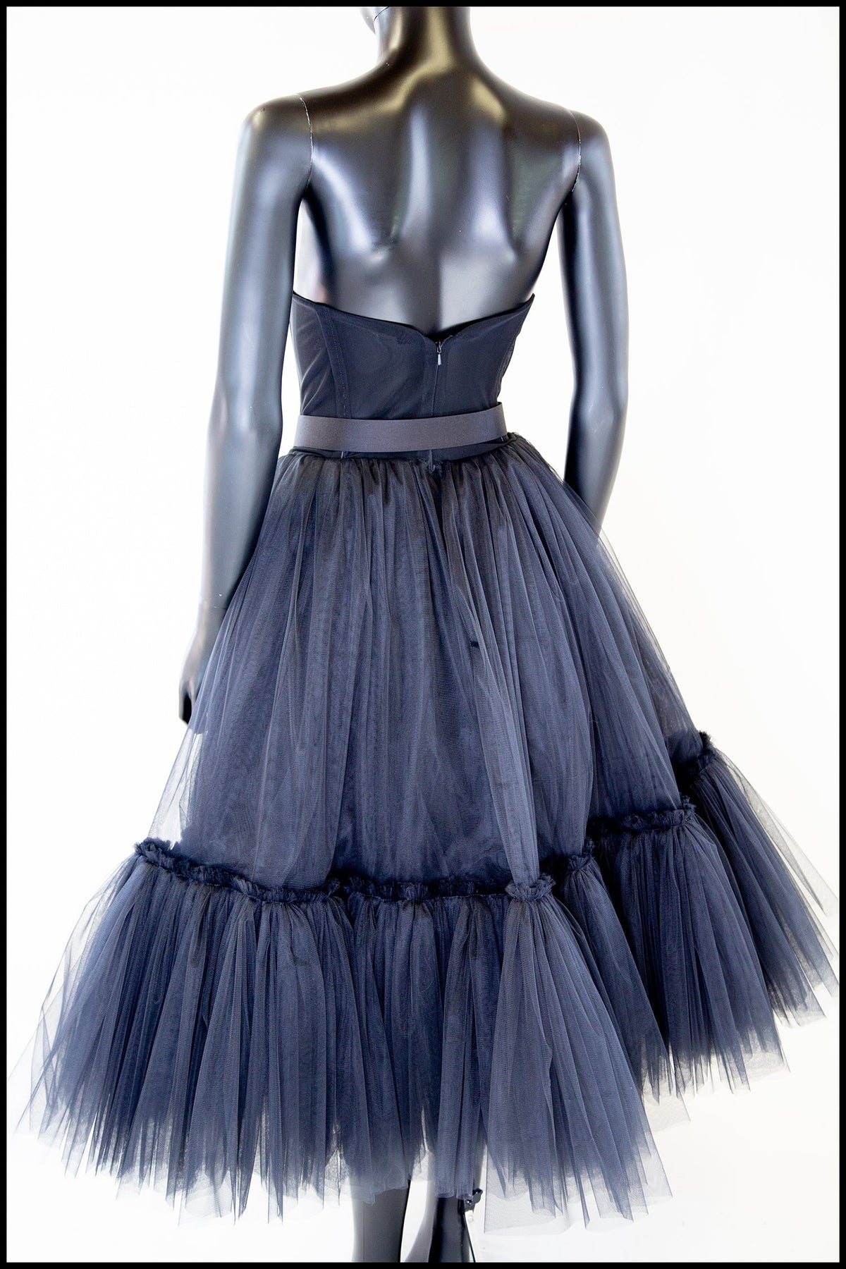 Ballerina - Black Tulle Tiered Midi Dress