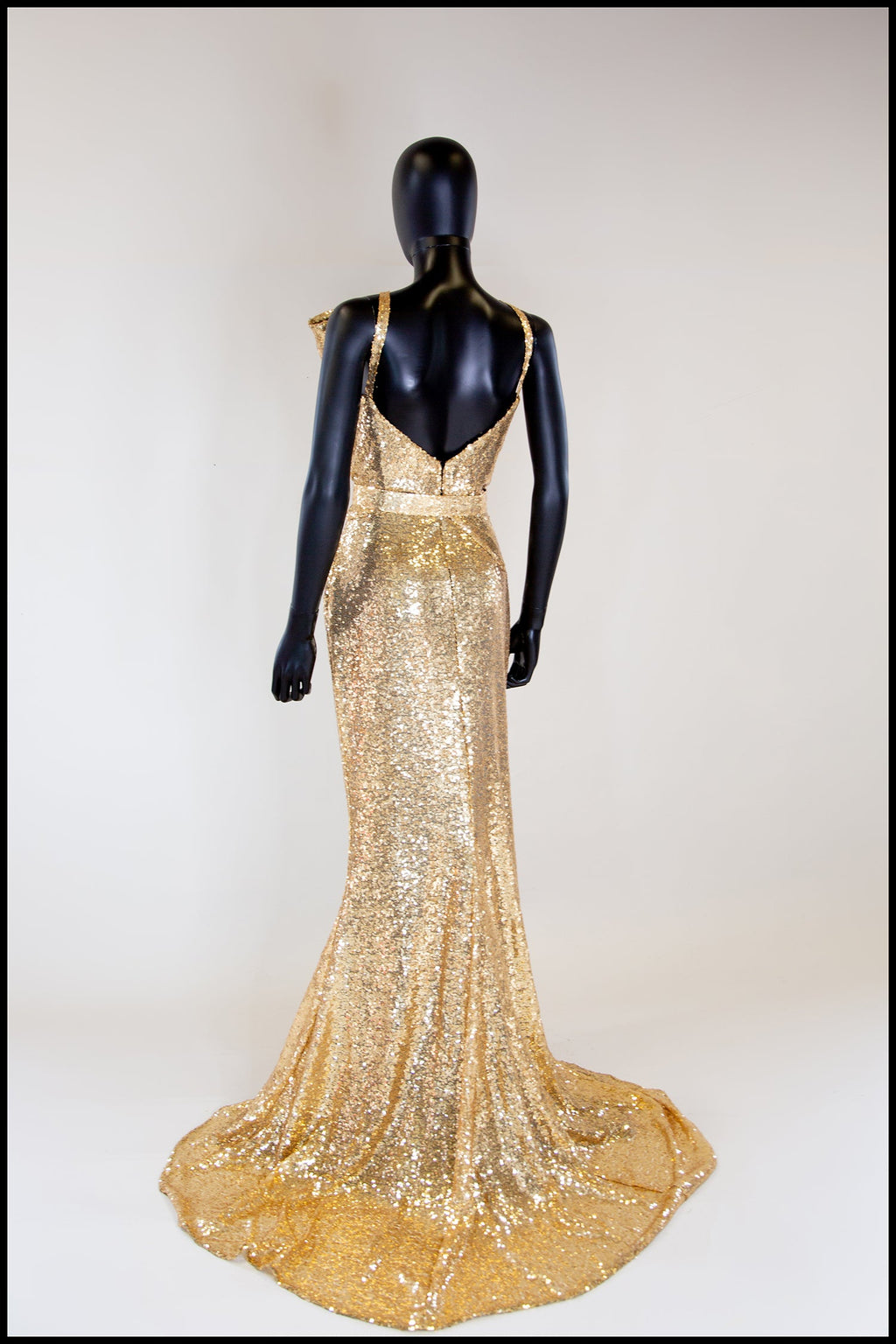Hepburn K - Gold Sequin Old Hollywood Gown