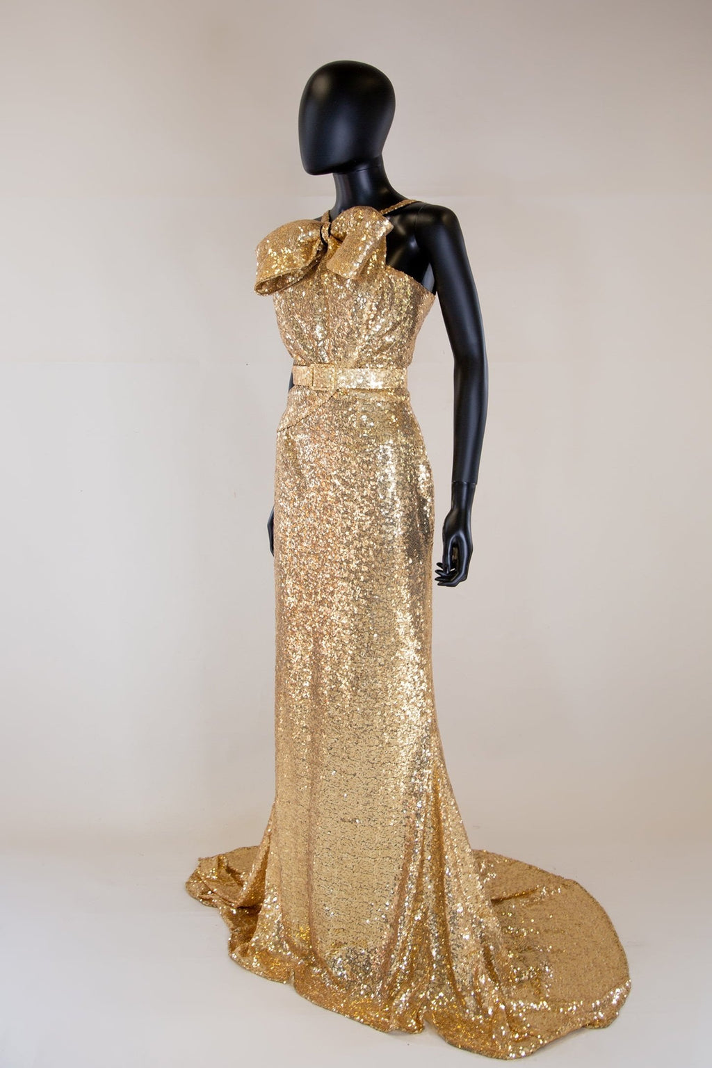 Hepburn K - Gold Sequin Old Hollywood Gown