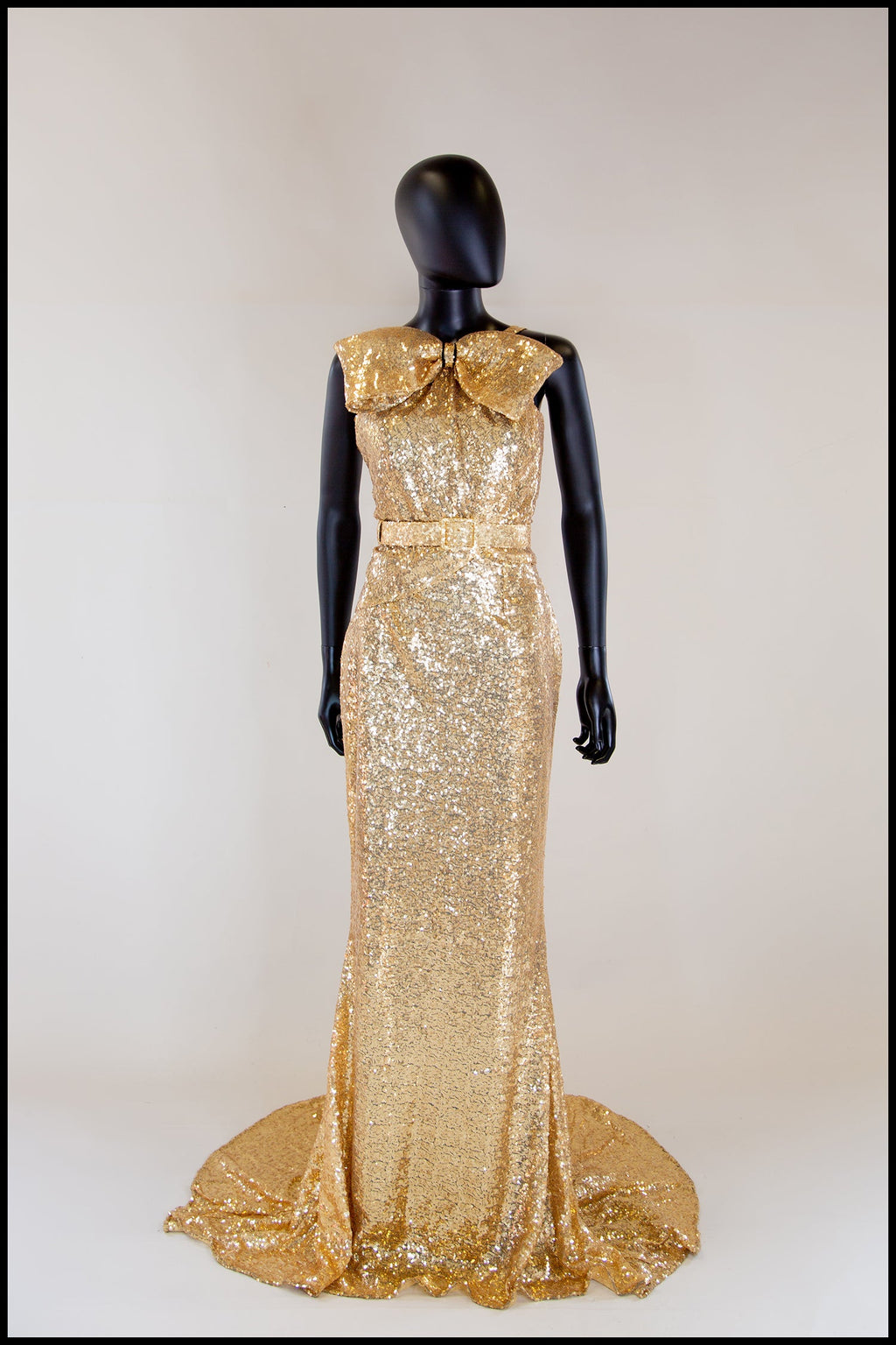 Hepburn K - Gold Sequin Old Hollywood Gown
