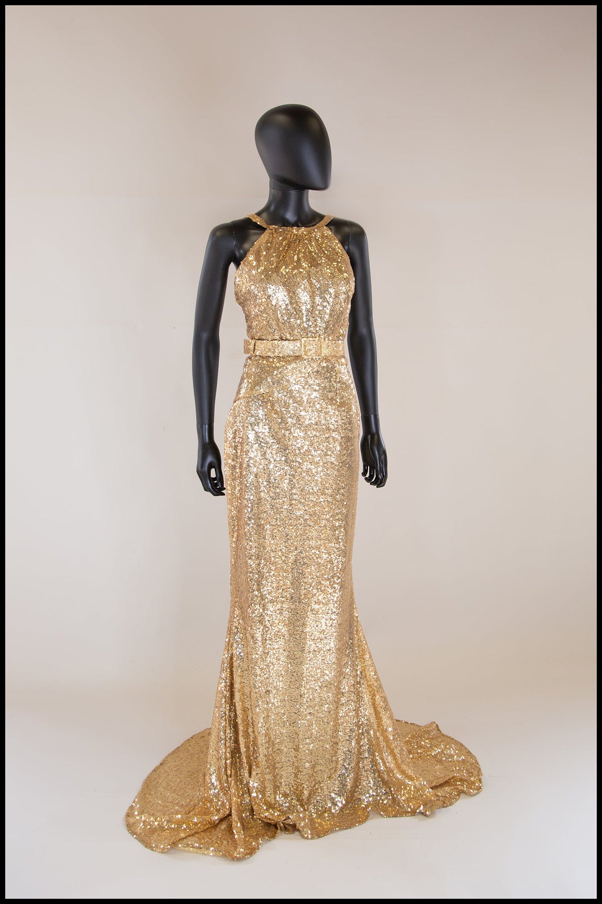 Hepburn K - Gold Sequin Old Hollywood Gown