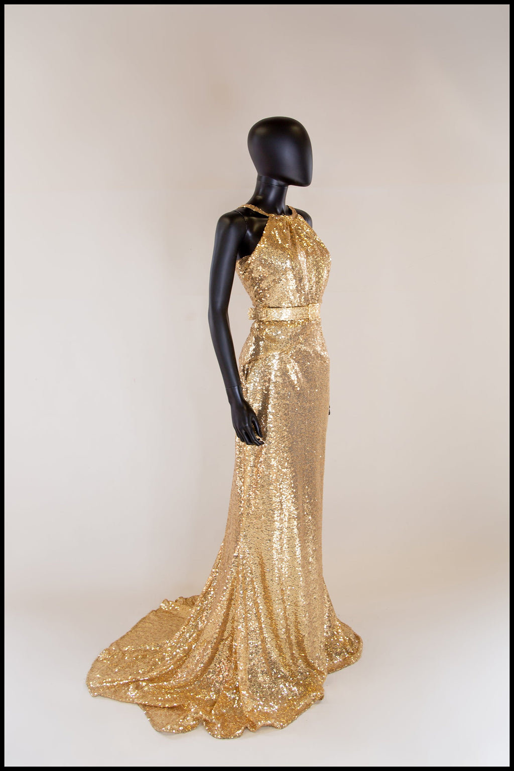 Hepburn K - Gold Sequin Old Hollywood Gown