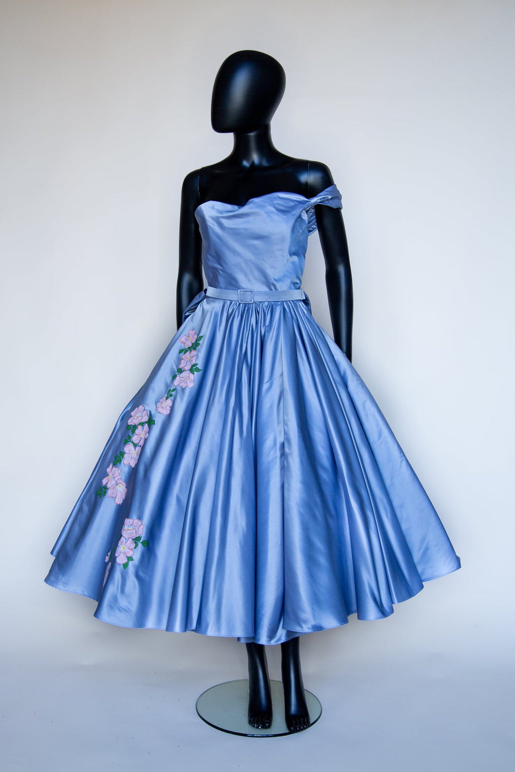 Brier Rose - Blue Silk Duchess Satin Dress