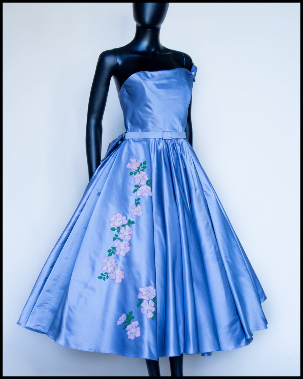 Brier Rose - Blue Silk Duchess Satin Dress