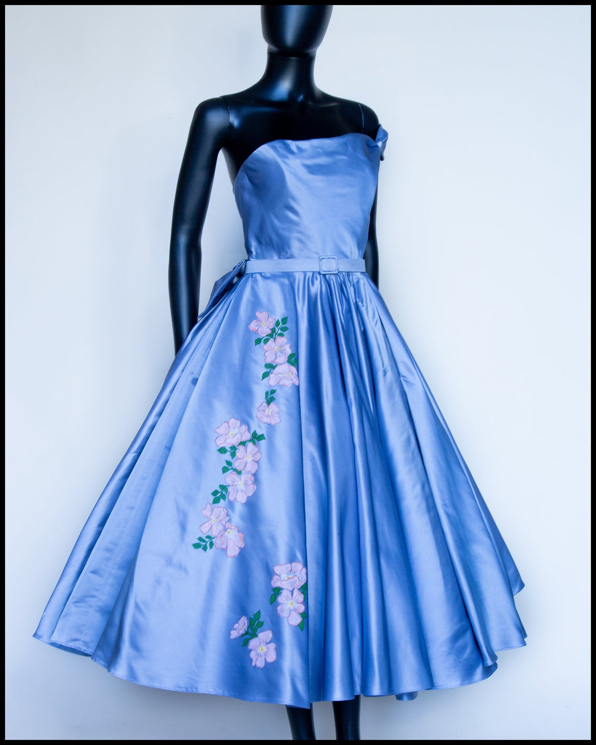 Brier Rose - Blue Silk Duchess Satin Dress