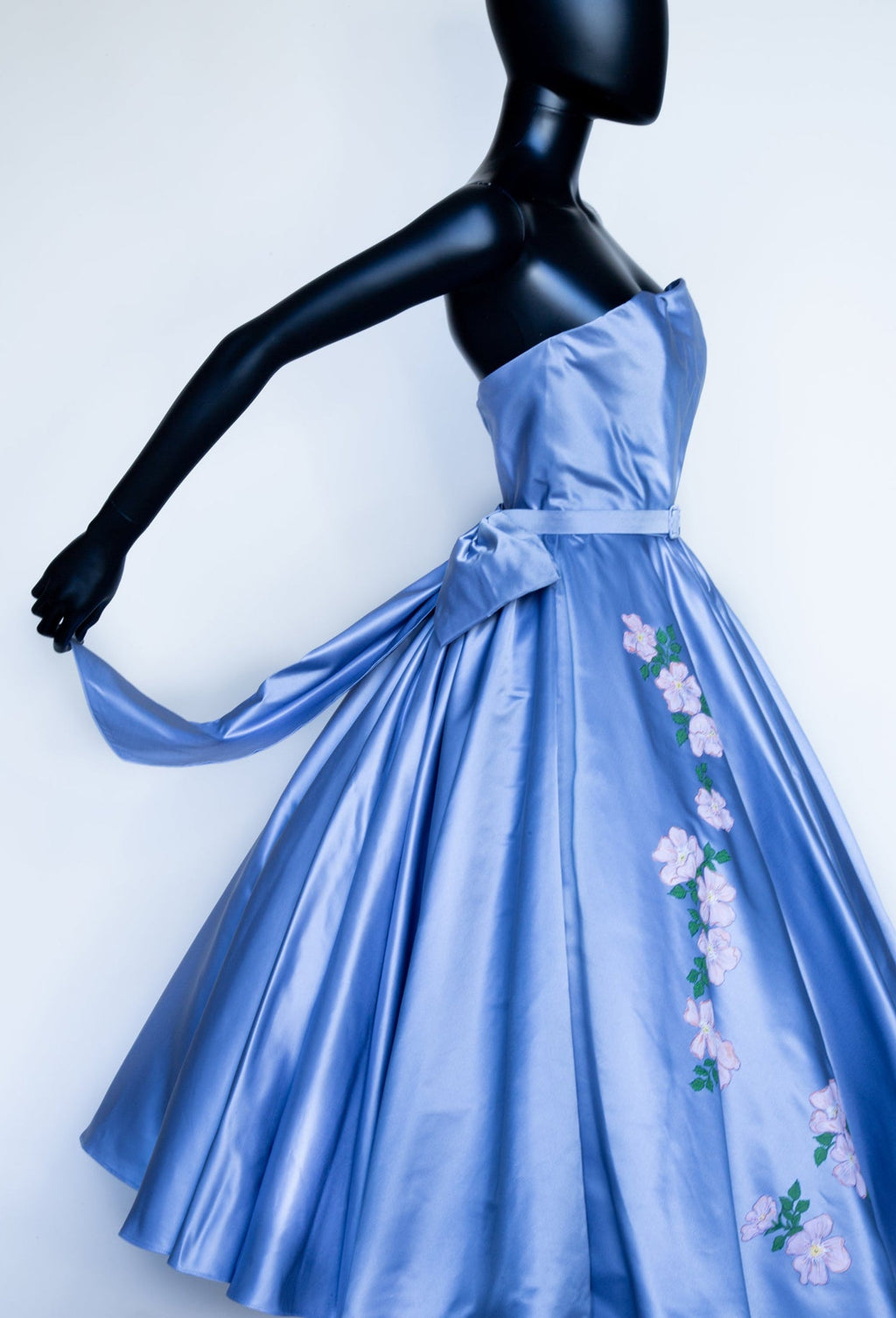 Brier Rose - Blue Silk Duchess Satin Dress