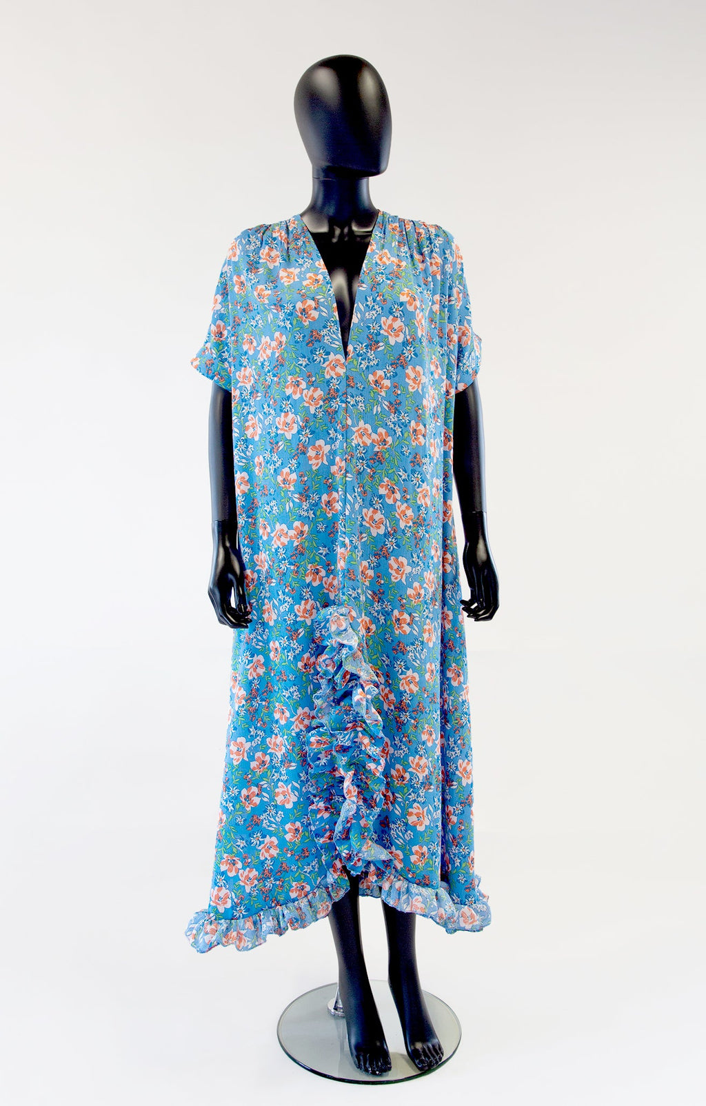Belle Blue Floral Cotton Summer Dress