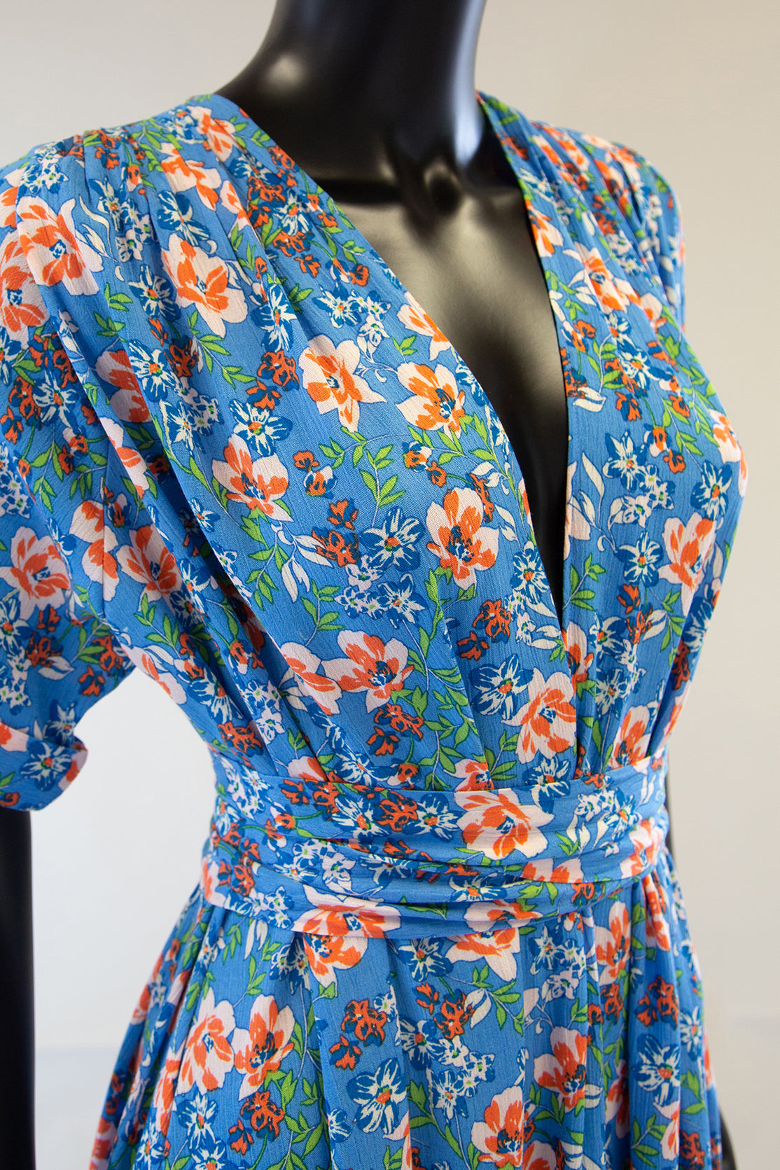 Belle Blue Floral Cotton Summer Dress