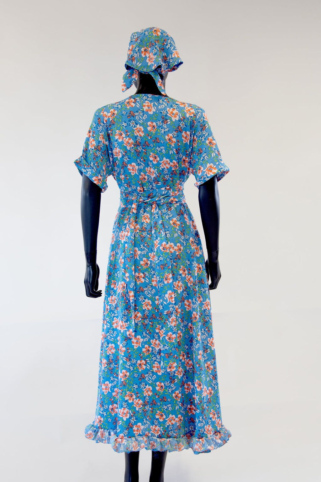 Belle Blue Floral Cotton Summer Dress