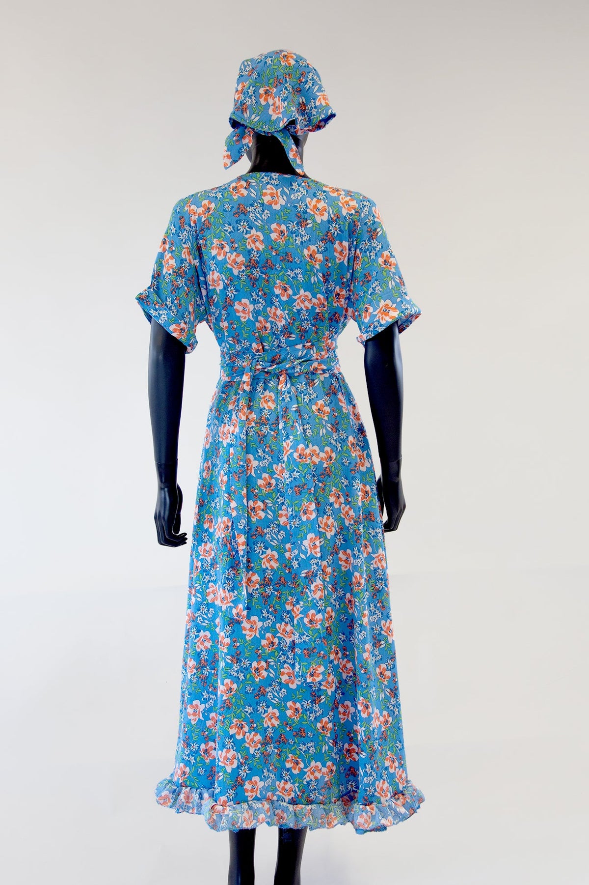 Belle Blue Floral Cotton Summer Dress