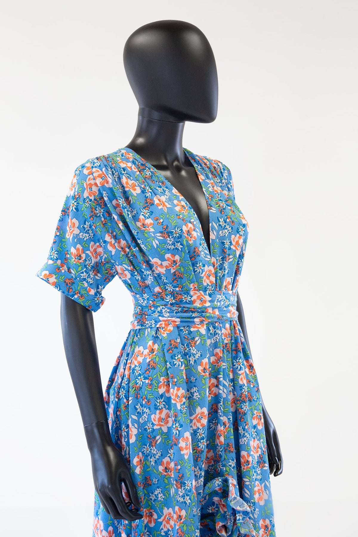 Belle Blue Floral Cotton Summer Dress
