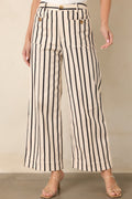 Leading the Way Black Stripe Cotton Pants