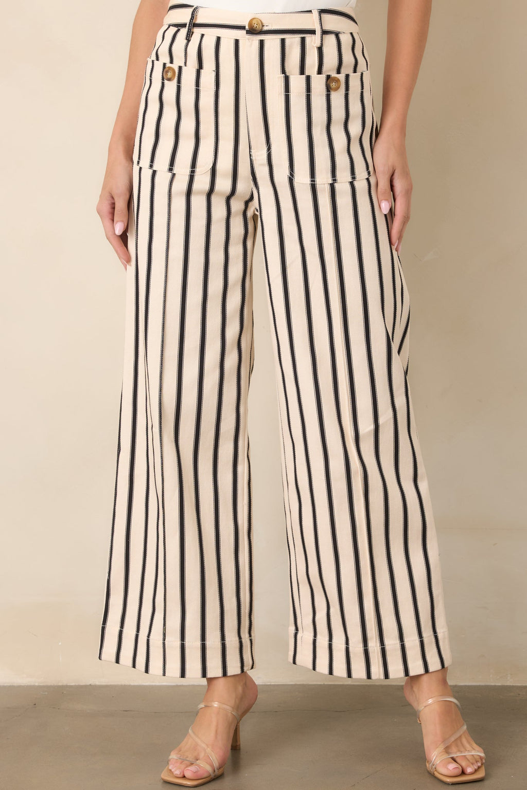 Leading the Way Black Stripe Cotton Pants
