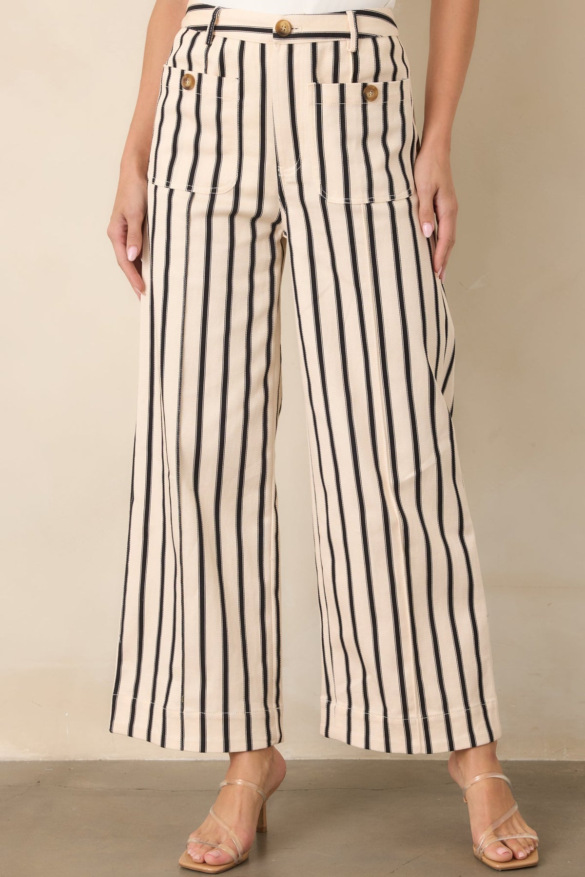 Leading the Way Black Stripe Cotton Pants