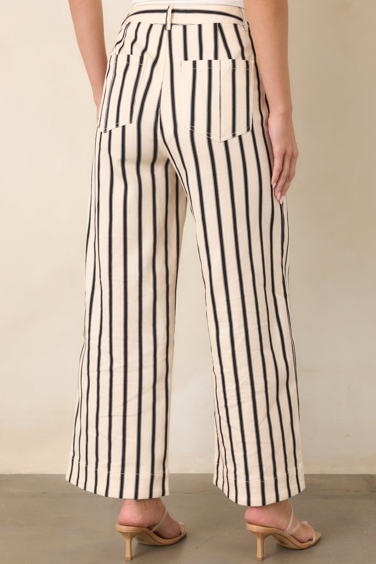 Leading the Way Black Stripe Cotton Pants