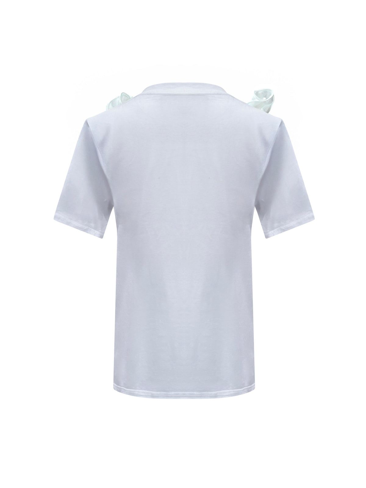 White Middle Rose Cotton T-Shirt