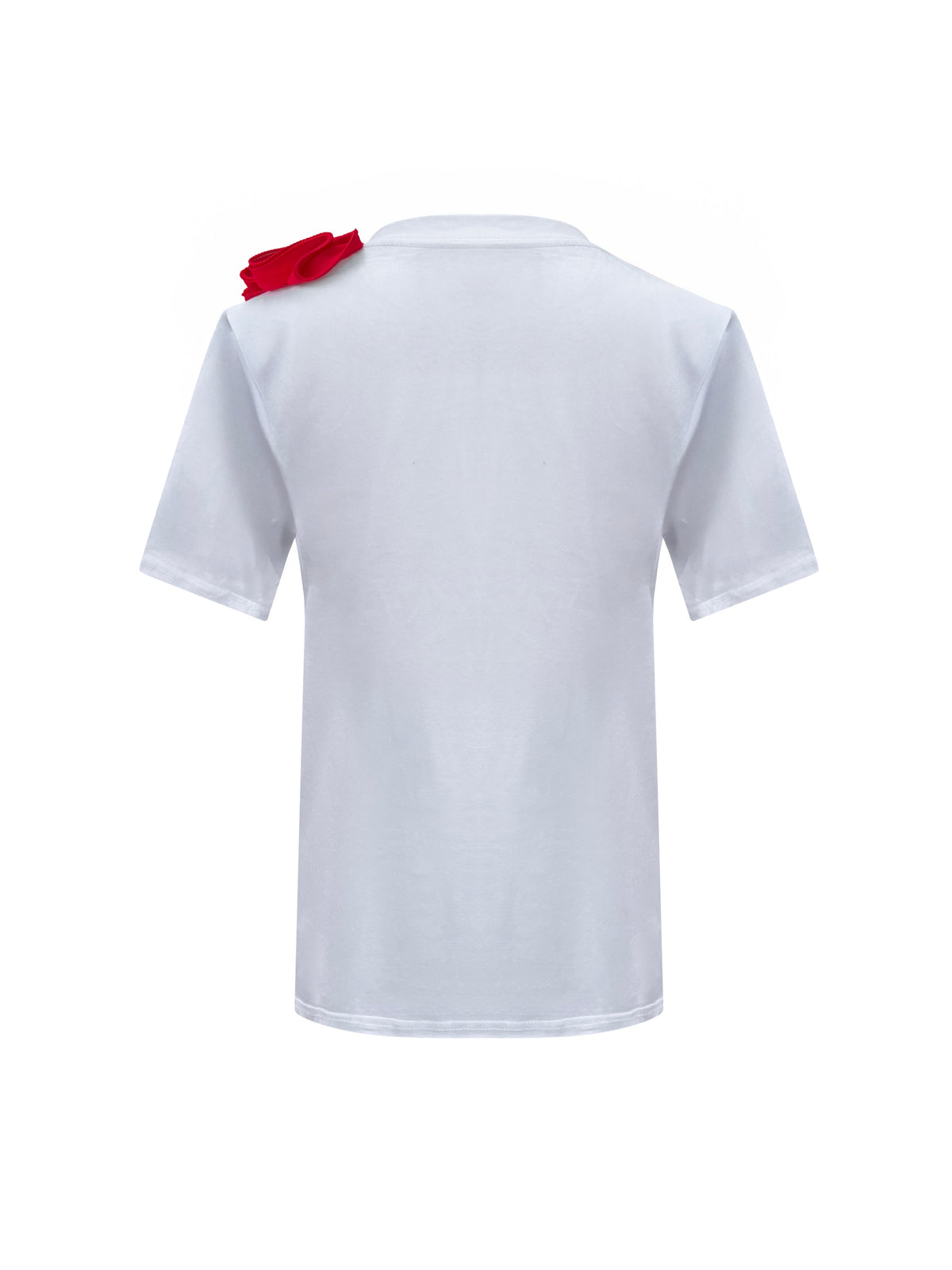Red Side Rose Cotton T-Shirt