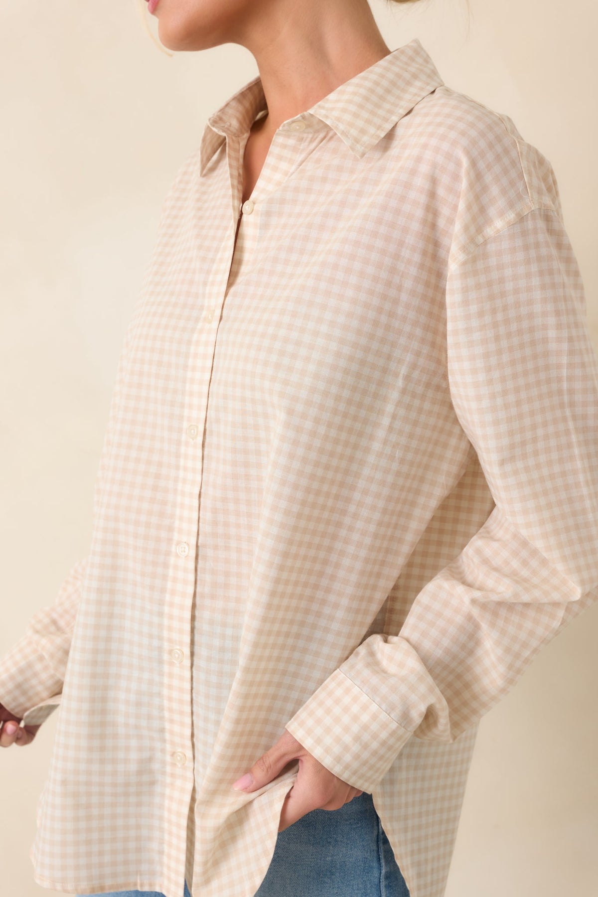 Z Supply Parchment Beige Cotton Seaport Button Up Top