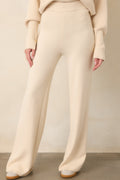 Polished Path Beige Knit Wide Leg Pants