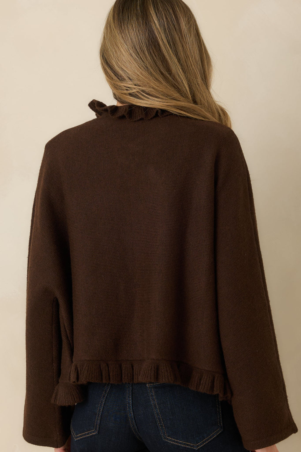 Prosperina Sabrina Dark Chocolate Knit Cardigan