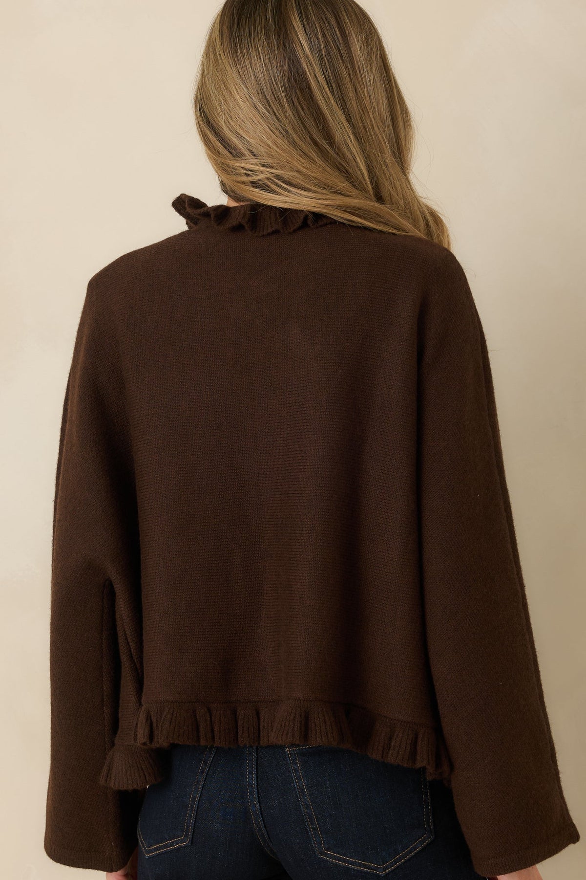 Prosperina Sabrina Dark Chocolate Knit Cardigan