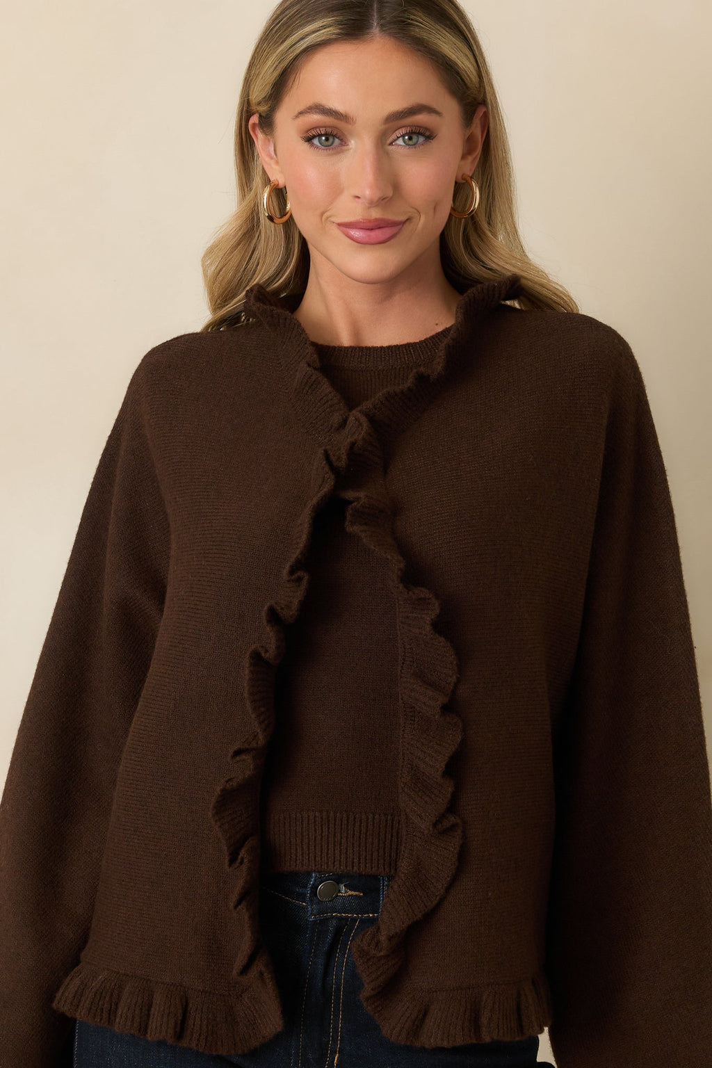 Prosperina Sabrina Dark Chocolate Knit Cardigan