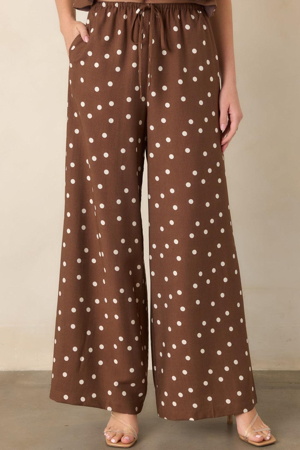Spotted Together Brown & Ivory Polka Dot Wide Leg Pants