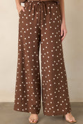 Spotted Together Brown & Ivory Polka Dot Wide Leg Pants