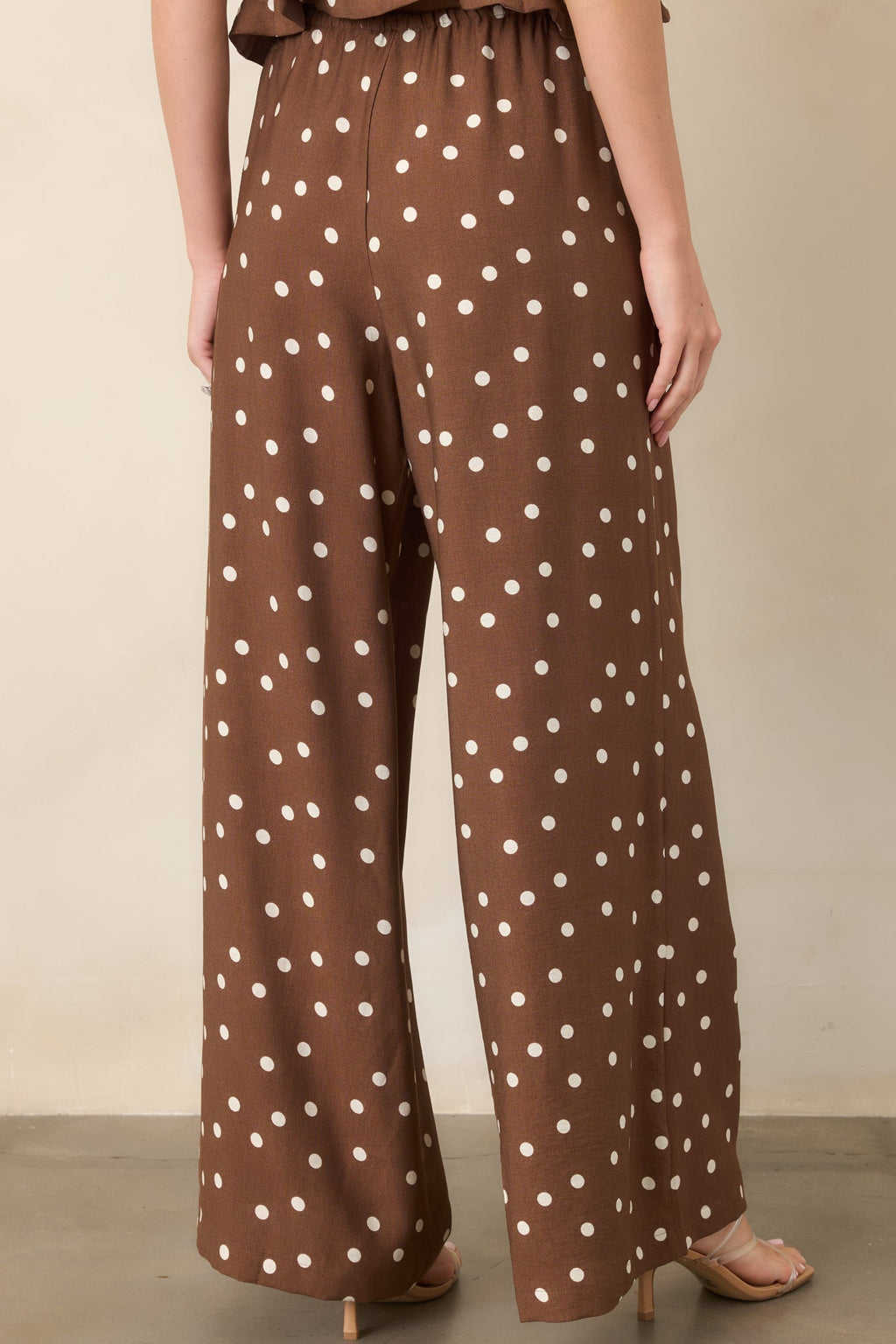 Spotted Together Brown & Ivory Polka Dot Wide Leg Pants