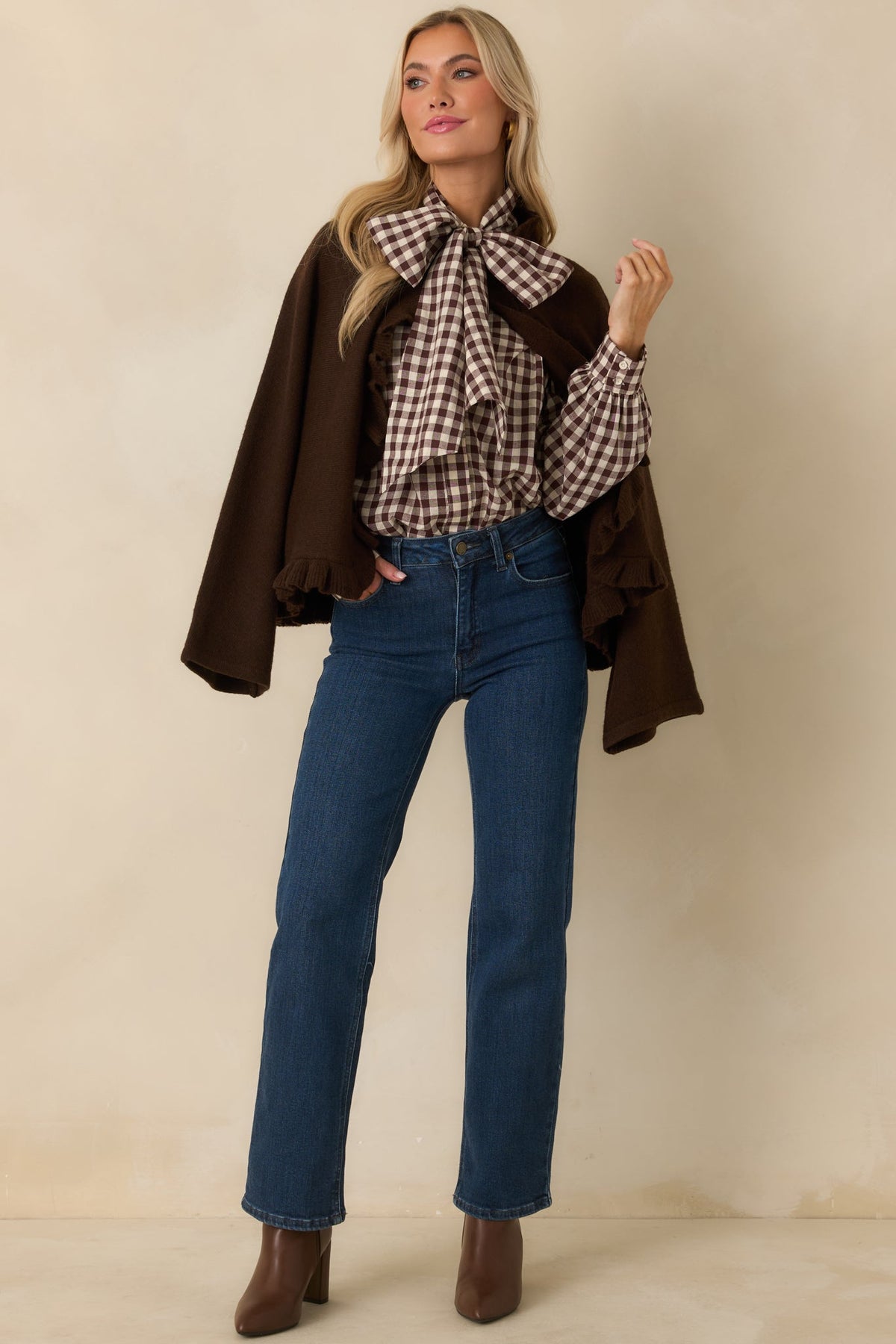 Prosperina Sabrina Dark Chocolate Knit Cardigan
