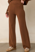 Polished Path Brown Knit Wide Leg Pants