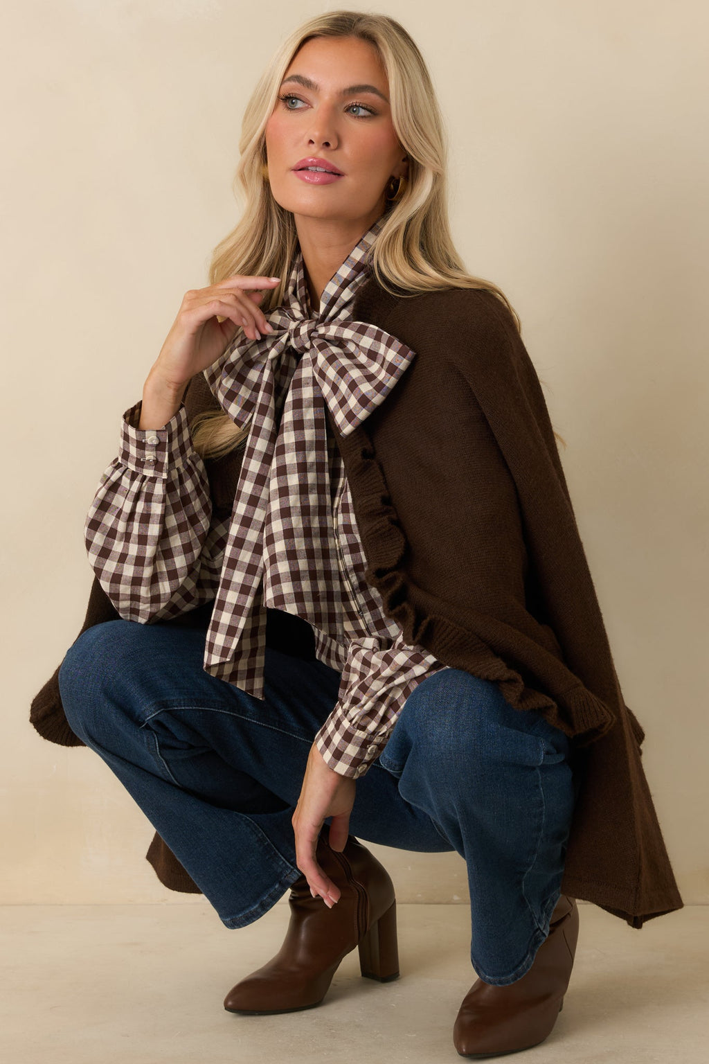 Prosperina Sabrina Dark Chocolate Knit Cardigan