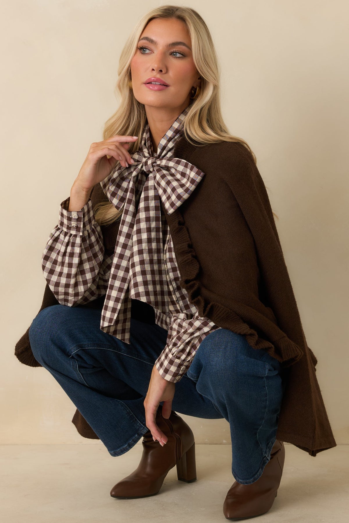 Prosperina Sabrina Dark Chocolate Knit Cardigan