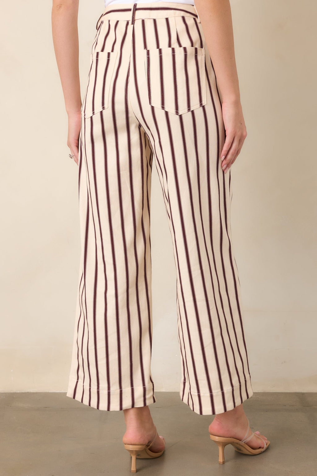 Leading the Way Burgundy Stripe Cotton Pants