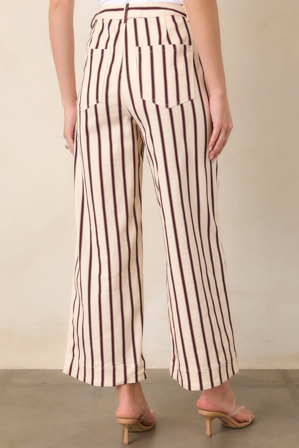 Leading the Way Burgundy Stripe Cotton Pants