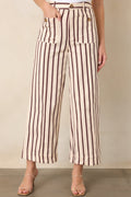 Leading the Way Burgundy Stripe Cotton Pants