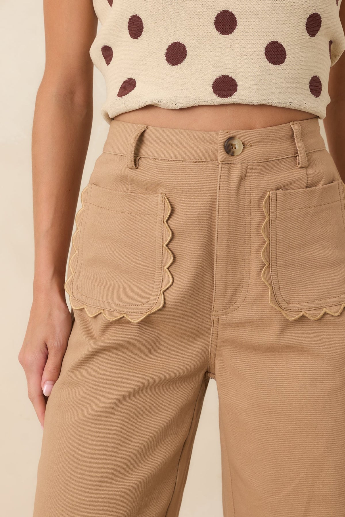 Memories Made Camel Cotton Wide Leg Pants
