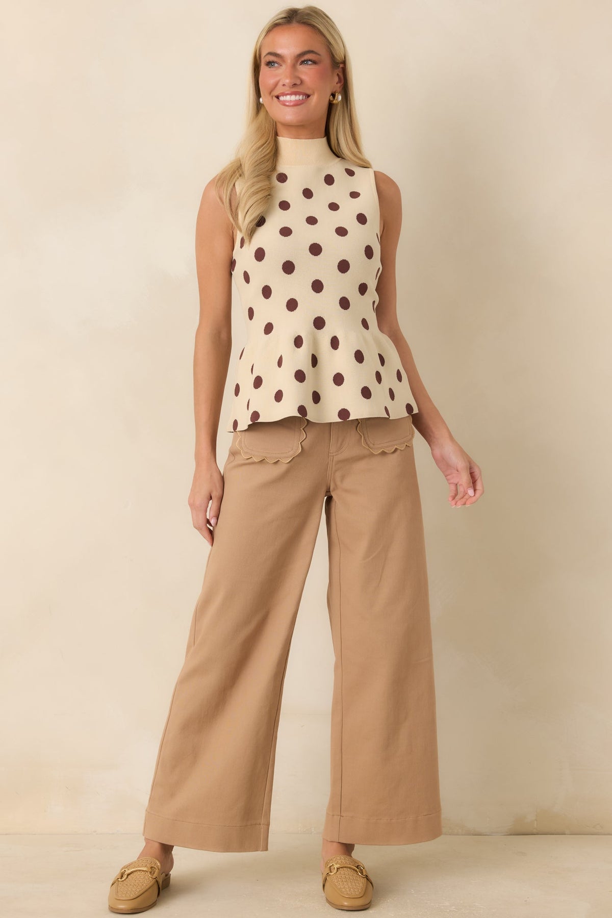 Memories Made Camel Cotton Wide Leg Pants