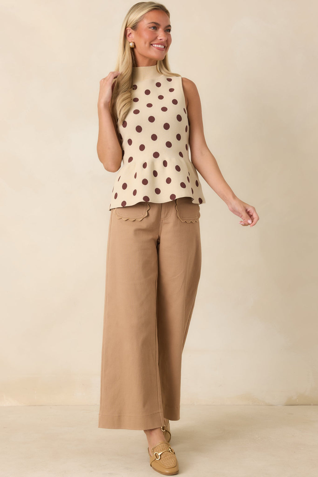 Memories Made Camel Cotton Wide Leg Pants