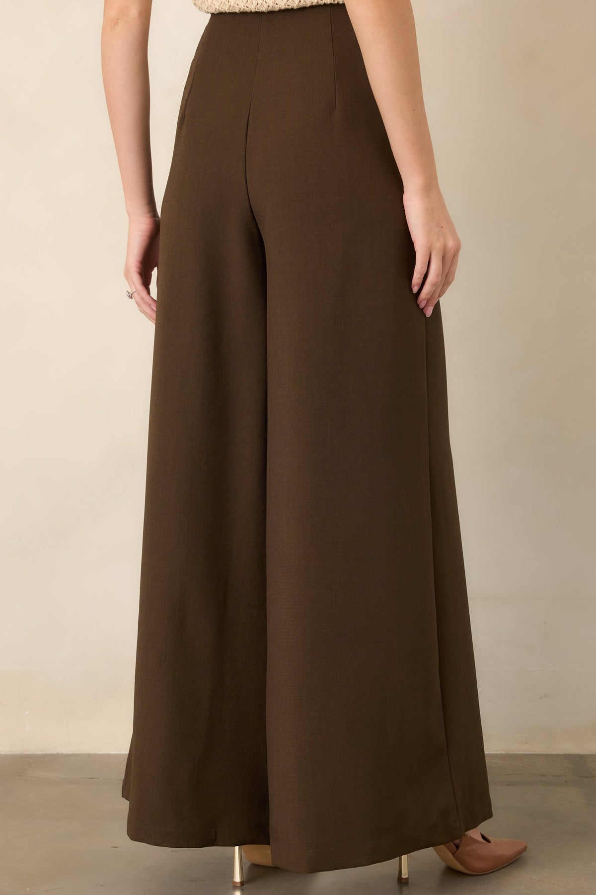 Chart the Course Dark Brown Wide Leg Button Pants