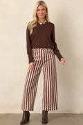 The Right Touch Dark Chocolate Button Sleeve Knit Sweater