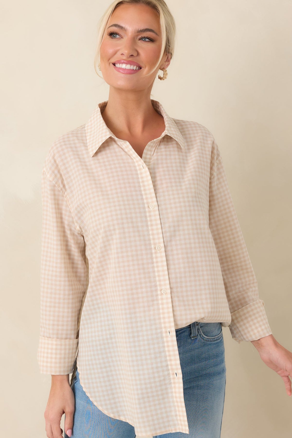 Z Supply Parchment Beige Cotton Seaport Button Up Top