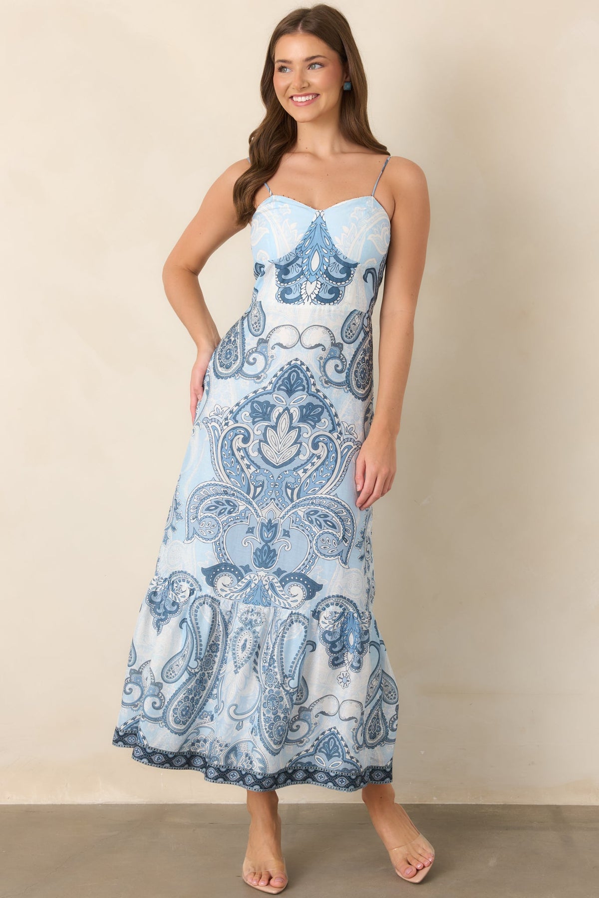 Anna Cate Camden Blue Myth Paisley Midi Dress