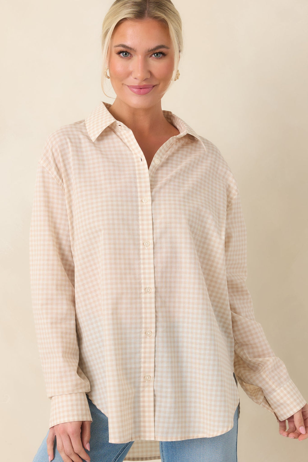 Z Supply Parchment Beige Cotton Seaport Button Up Top