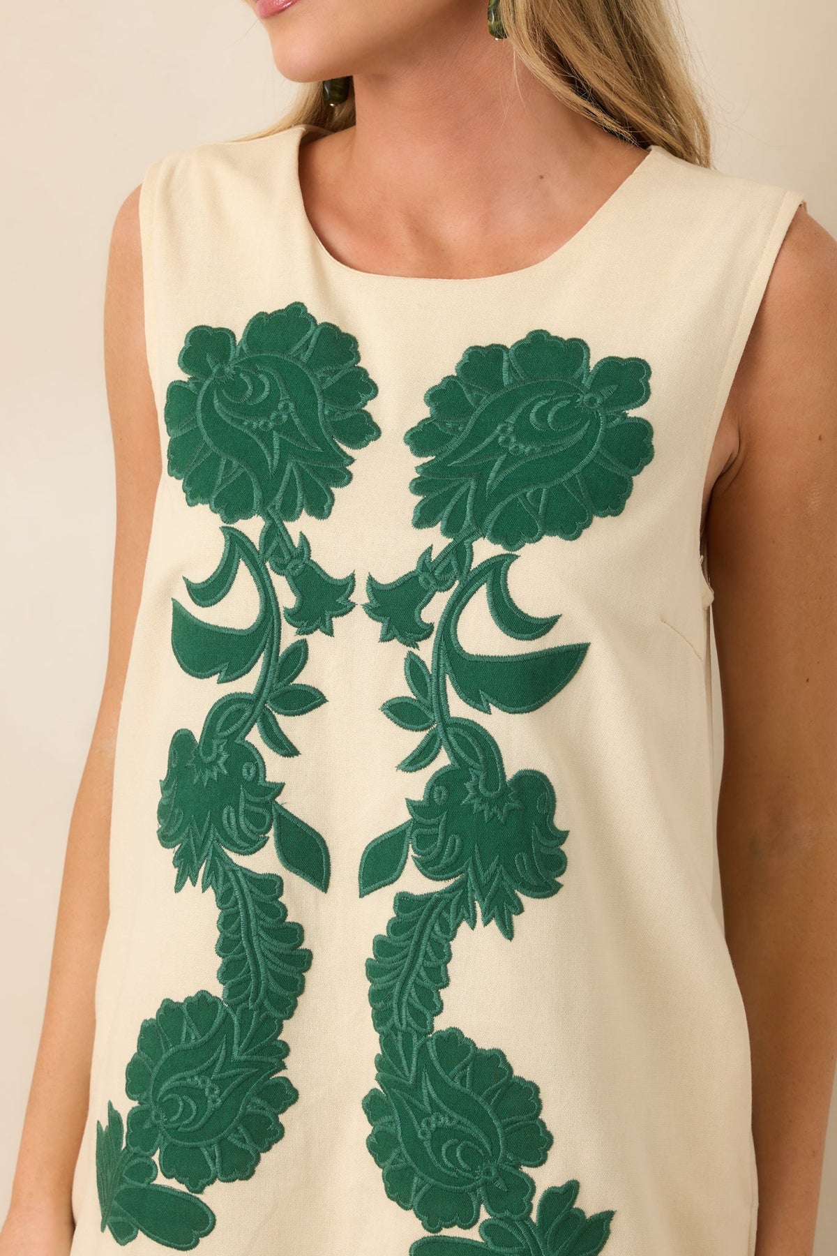 Flourish & Bloom Ivory Floral Embroidered Mini Dress