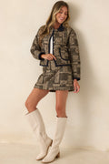 Consider It Covered Moss Green & Ivory Paisley Quilted Jacket
