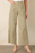 Let’s Get Noticed Green Stripe Cotton Pants