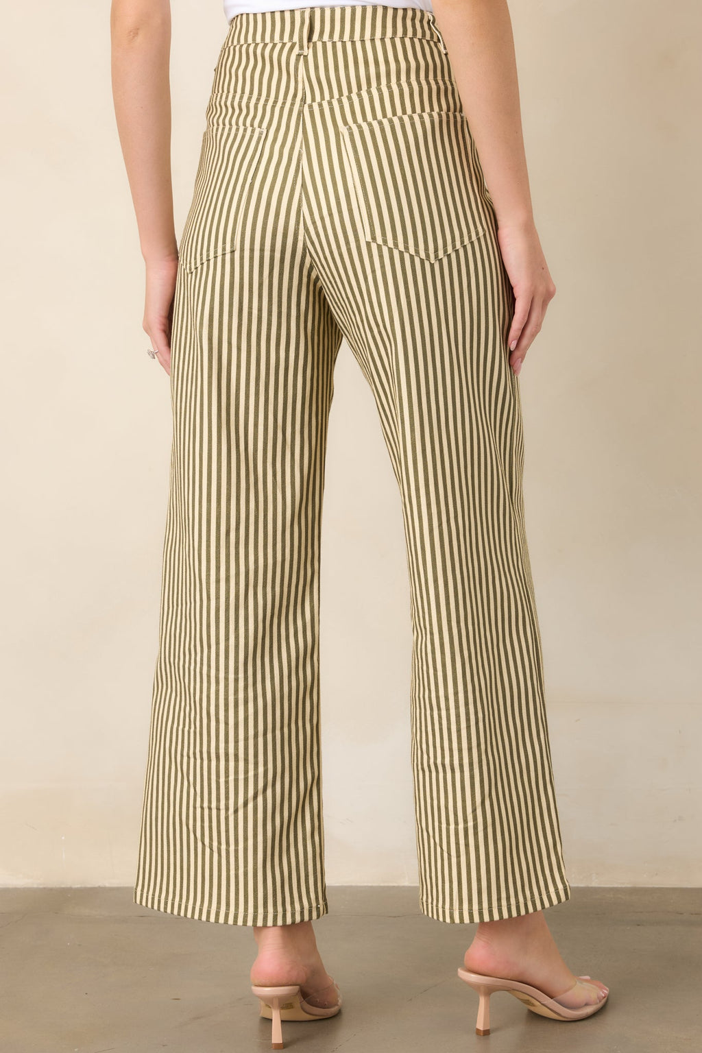 Let’s Get Noticed Green Stripe Cotton Pants